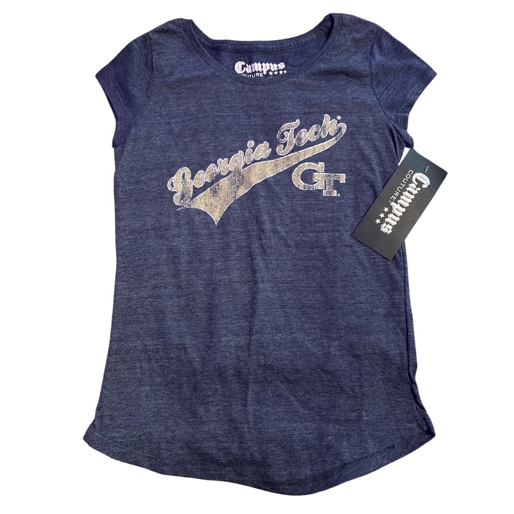 NEW Campus Couture Georgia Tech GT Girls Graphic T Shirt Navy  XL